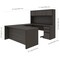 Bestar Prestige + U-Shaped Workstation with Two Pedestals, Bark Gray/Slate 99853-000047 - alternate 3